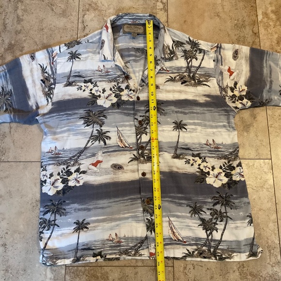 Men's Palm Island Clothing Co Short Sleeved Hawaiian Button Down Shirt Sz L - Picture 10 of 13